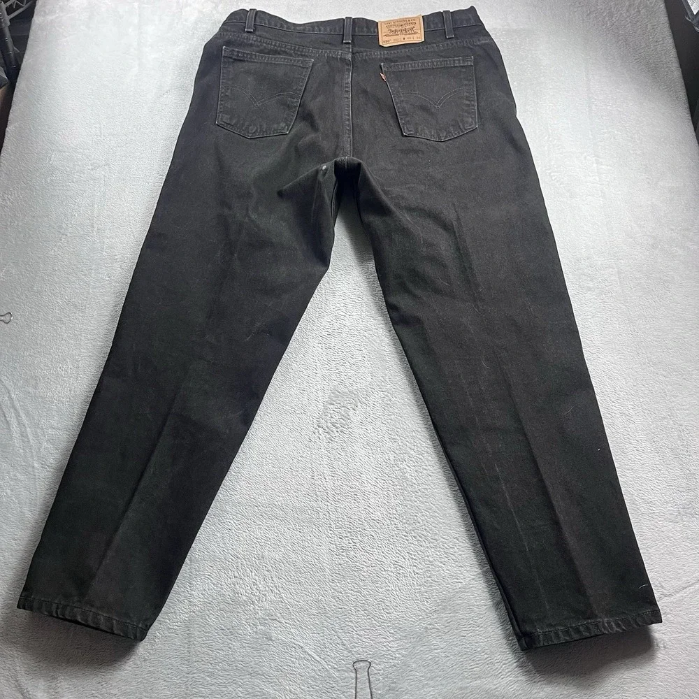Vtg 96' Levis 550 USA Made 40x30 Mens Jeans Black Denim Relaxed Taper Orange Tab
